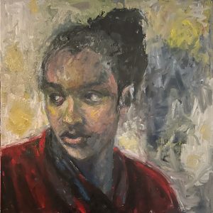 Wary, 24 x 24, oil, 2025