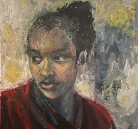 Wary, 24 x 24, oil, 2025