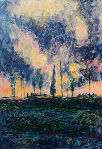 Alone, 12 x 9, mixed media, 2025