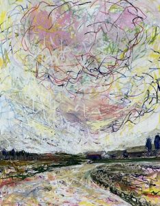 Around The Bend #14, 12 x 9, mixed media, 2025