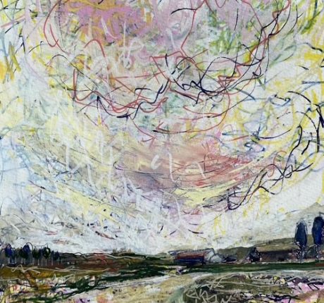 Around The Bend #14, 12 x 9, mixed media, 2025