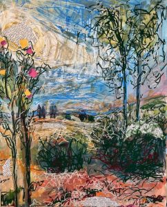 Between The Lines, 12 x 9, mixed media, 2024