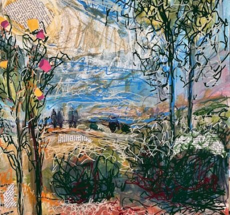 Between The Lines, 12 x 9, mixed media, 2024