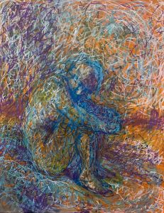 Sorrow #9, 18 x 12, mixed media, 2025