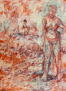 Sorrow & Friend, 12 x 9, mixed media, 2025