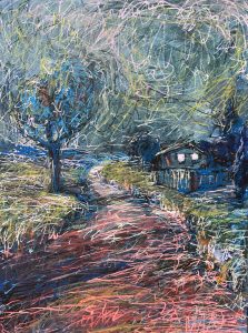 Struggle Home, 12 x 9, mixed media, 2025