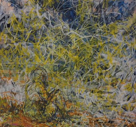 Too Much, 10 x 10, mixed media, 2025